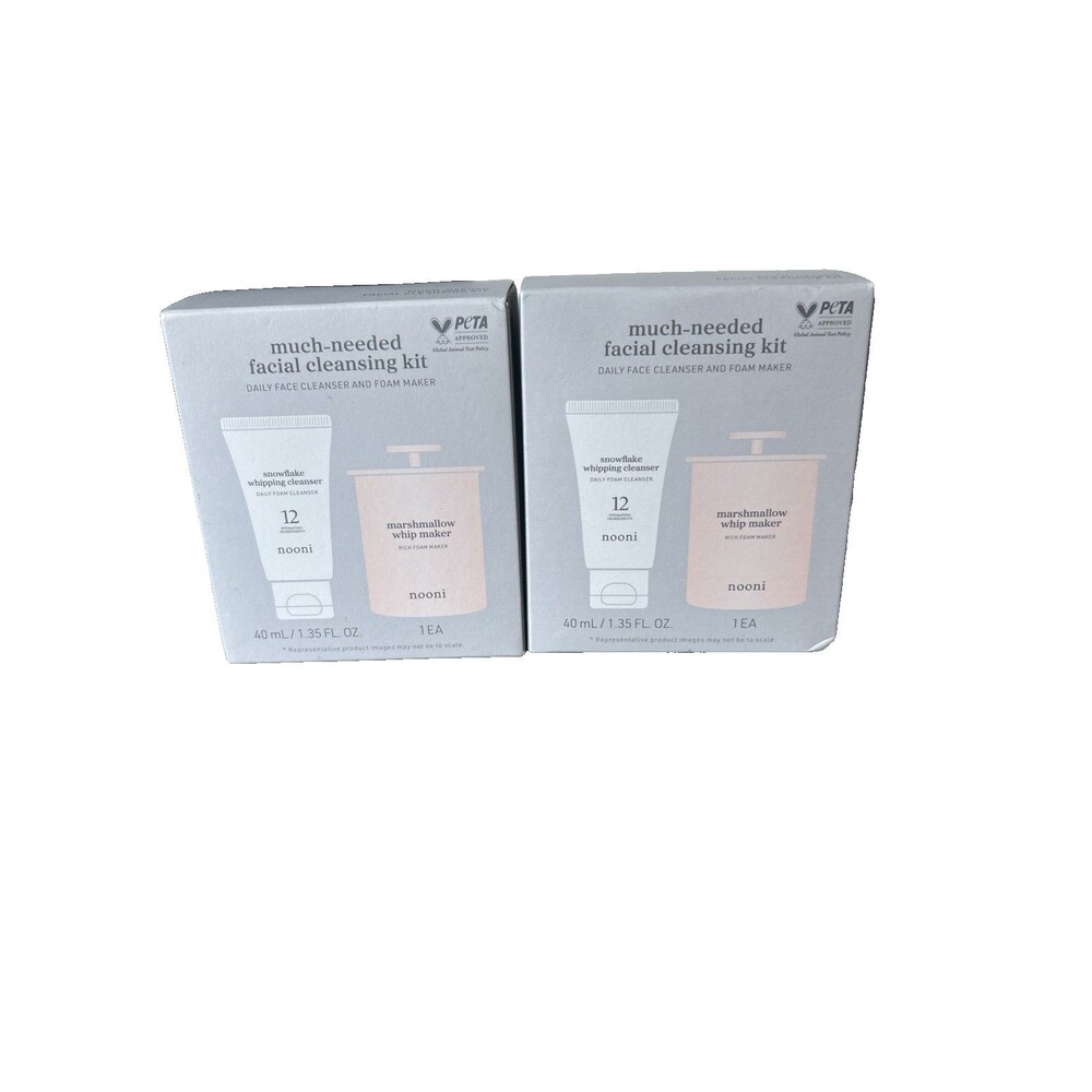 LOT of 2 -NOONI 2-in-1 Much Needed Facial Cleanser & Marshmallow Whip Maker Kit